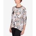 thumbnail image 6 of Alfred Dunner Womens Floral Linework Sharkbite Hem Top, 6 of 6
