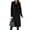 Black, variant on Womens Long Wool Coat Double Breasted Trench Coat Fall Winter Clothes Pink L