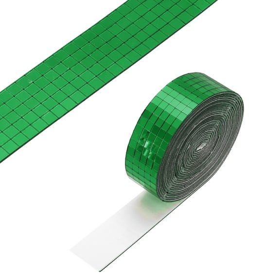 Uxcell 5x5mm Self Adhesive Mirrors Mosaic Tiles, 3600 Pcs Square Mini Glass Mosaic Disco Tile Sticker for DIY Craft Disco Ball Party Decoration, Green