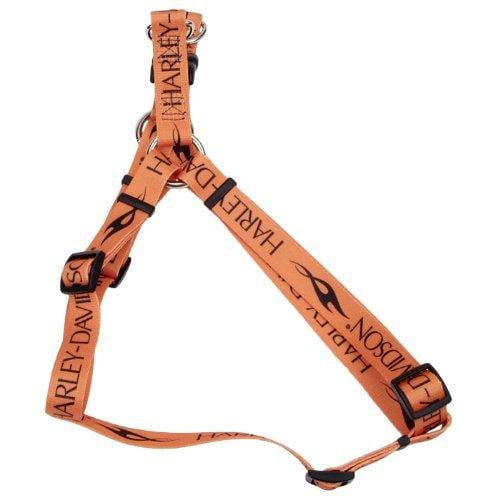 HarleyDavidson Dog Harness Black Block XSM 3/8" Orange XSM 3/8" x 12
