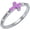 White, variant on 925 Sterling Silver White Gold Plated Amethyst Cross Ring - Women's Christmas Gift