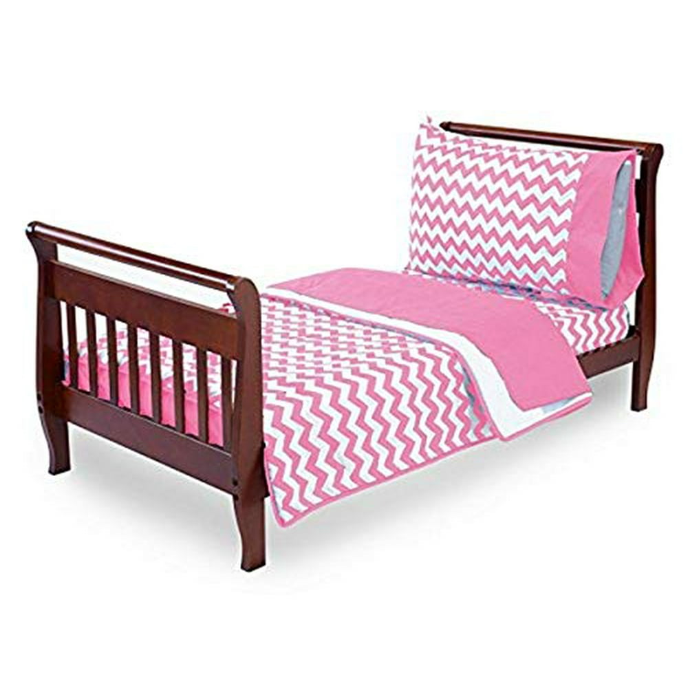 Baby Doll Bedding Chevron Toddler Bedding, Pink