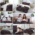 thumbnail image 5 of 3 Piece Independence Day Duvet Cover Set Twin Size,Microfiber Comforter/Quilt Cover with Corner Ties and 2 Pillowcases,Red Blue Fireworks Vintage Abstract All Season Soft Bedding with Zipper Closure, 5 of 8