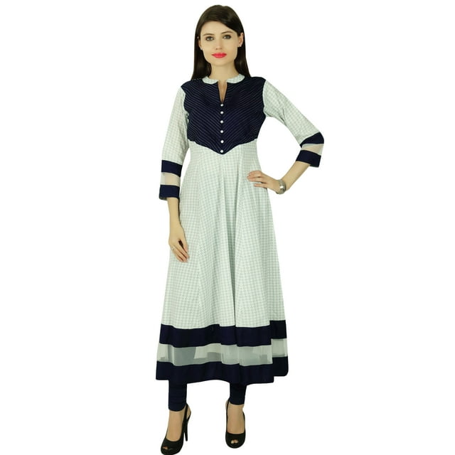Phagun Kurti Ethnique en Coton à Pois pour Femmes Robe Tunique Décontractée