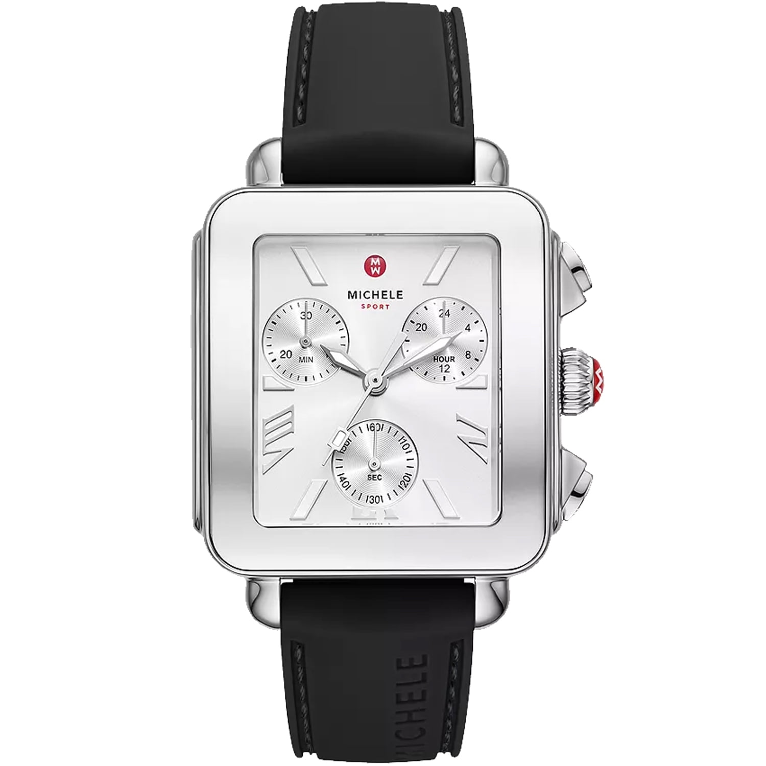 MICHELE Silver Stainless Steel Case with White Silicone Strap Women’s Wristwatch 5414b39e-bcce-4754-9b1b-  main image 2