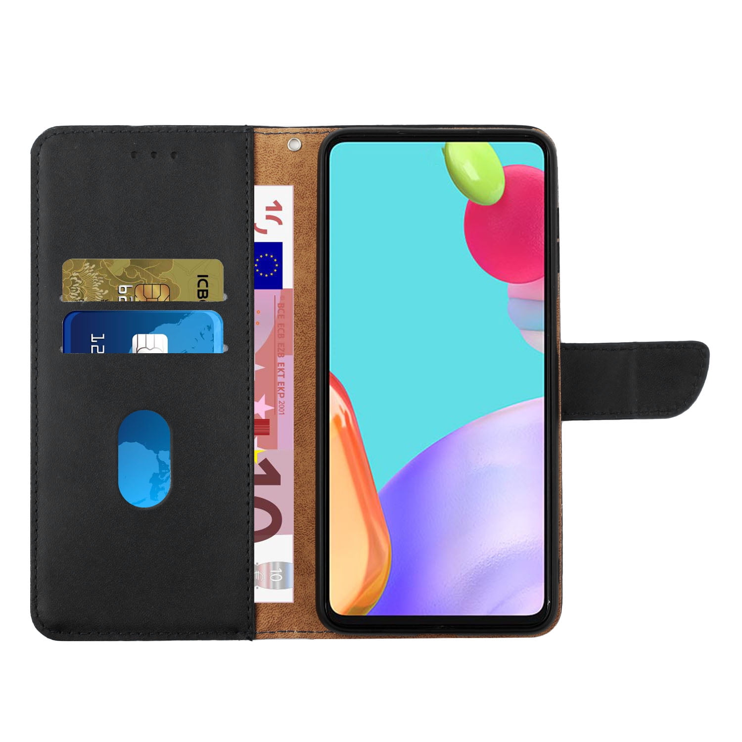 Wallet Case for Motorola Edge 2025, Shockproof Genuine Leather Magnetic Flip Cover with Card Holder, Classic Stand Feature and Full Body Protection Slim Phone Cover for Motorola Edge 2025, Black