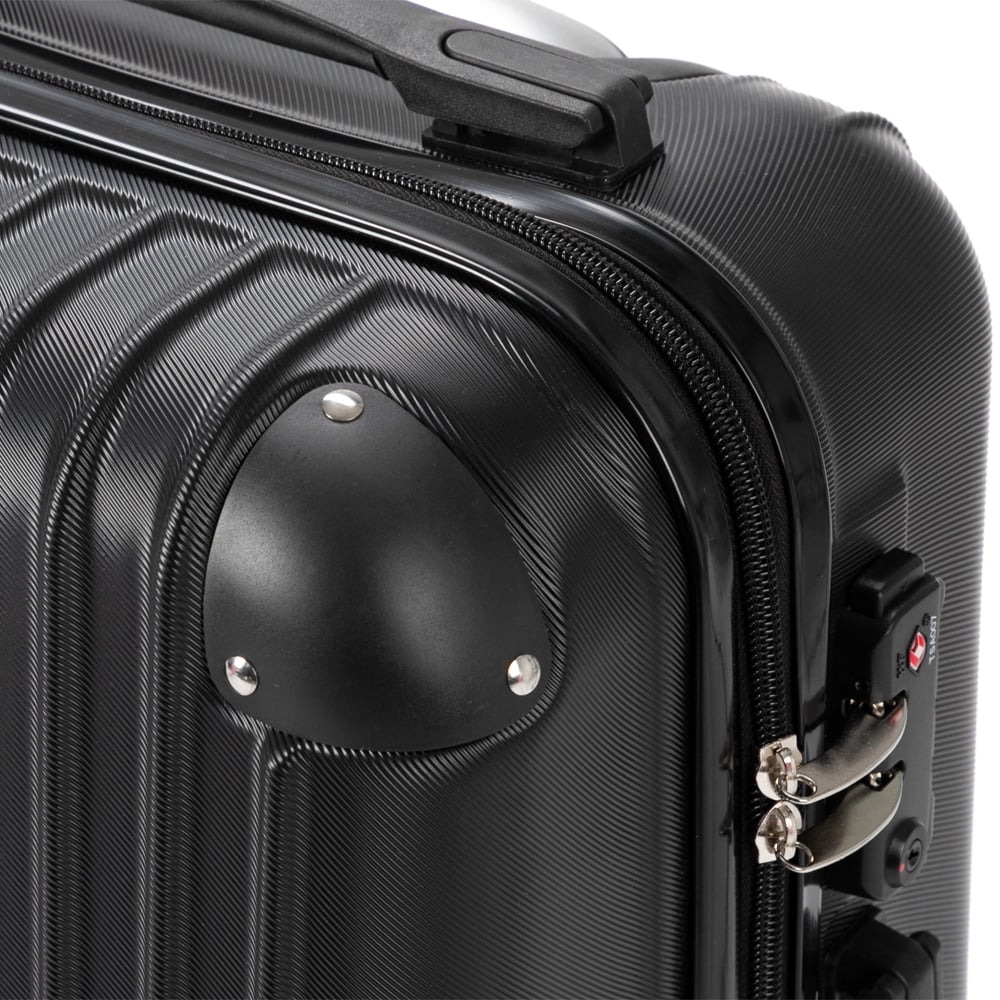 3Pcs Luggage Set, Travel Spinner Suitcase with TSA Lock, Black
