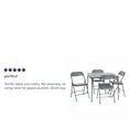 thumbnail image 4 of Emma + Oliver 5 Piece Gray Folding Game Room Card Table and Chair Set, 4 of 17