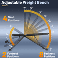 VIBESPARK, Adjustable Weight Bench, 900LBS Capacity, Red - Walmart.com