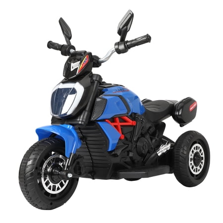SUGIFT 6V Kids Ride On Motorcycle with Headlights  Battery-Powered 3-Wheel Bicycle - Blue