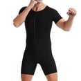 thumbnail image 3 of WMTBSRSW Short Sleeve Sauna Suits for Men Sauna Front Zipper One Piece Full Body Shaper for Yoga Workout Exercise Fitness Blue 3X-Large, 3 of 8