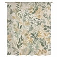 thumbnail image 2 of Sage Green Yellow Botanical Sheer Curtains 45 Inches Long, Spring Summer Vintage Light Filering Curtains, Breathable Simi Curtain Privacy Drapes for Kitchen Bathroom Small Window Treatment, 2 of 9
