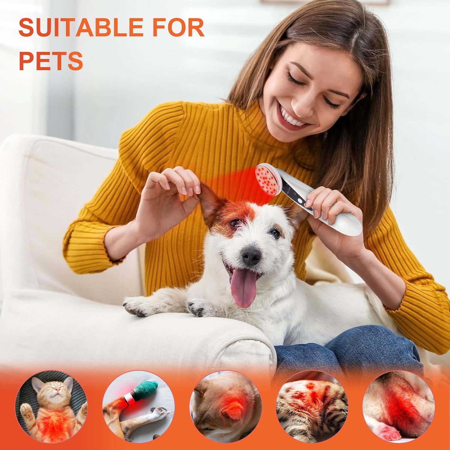 Portable Red Light , Handheld Red Light for Body, Near Infrared Light 660nm & 850nm at Home, Sliver
