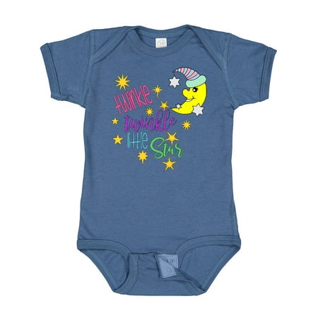 

Inktastic Twinkle Twinkle Little Star with Yellow Moon in Night Cap Gift Baby Boy or Baby Girl Bodysuit