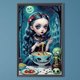 thumbnail image 3 of Pintura de diamante 5D DIY taladro redondo completo Kit de bruja de ojos grandes decoración del hogar 30x50cm, 3 of 9