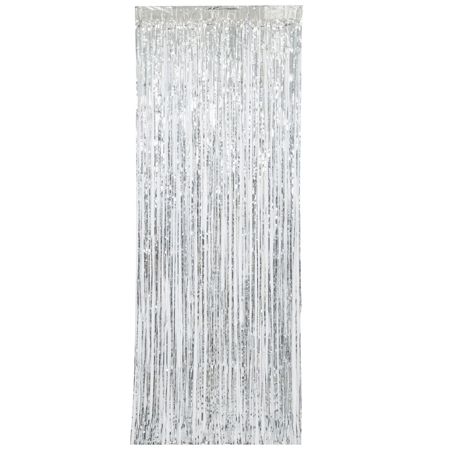 Rideau argent métallique, 8 pi x 3 pi