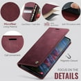 thumbnail image 4 of CaseMe Calf Leather Lining Microfibre Wallet Case for Samsung Galaxy S20 Ultra 6.9-inch with RFID Blocking,Magnetic Closure,Card Slots,Cash Slot,Kickstand,Shockproof Flip Folio Protective Phone Case, 4 of 10