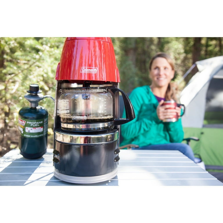  Coleman QuikPot Propane Coffee Maker with Instastart Ignition,  4500 BTUs of Power Brews 10 Cups in 18 Minutes; Outdoor Coffee Maker for  Camping, Hunting, Tailgating & More : Home & Kitchen