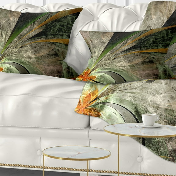 Designart 12" x 20" Contemporary, Modern Black Polyester Throw Pillow