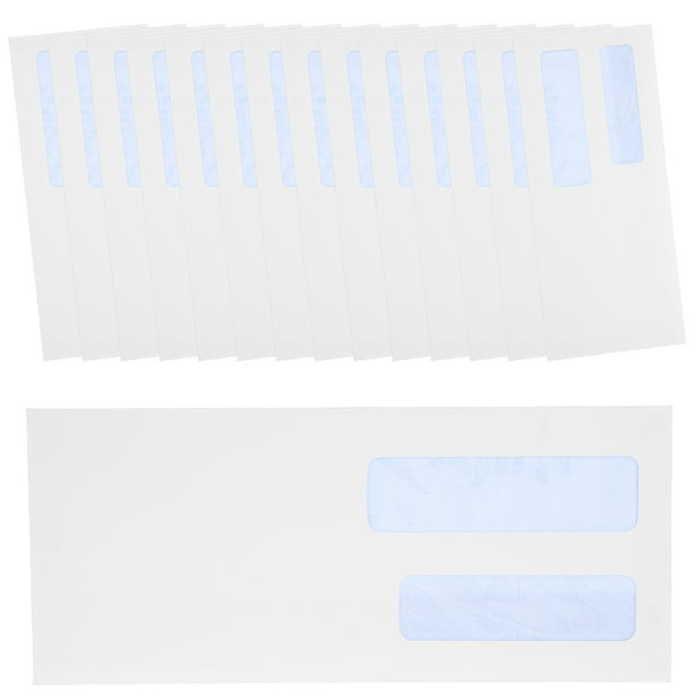 WEUVEB 100Ud Sobres De Seguridad Autoadhesivos Para Negocios Con Doble Ventana Y Seguro
