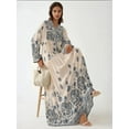 thumbnail image 2 of Printed V-neck Maxi Dress with Button Detail, 2 of 5
