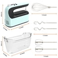 thumbnail image 3 of Yomelo 9-Speed Digital Hand Mixer Electric, 400W Powerful DC Motor, Baking Mixer Handheld with Snap-On Storage Case, Touch Button, Turbo Boost, Dough, 3 of 9