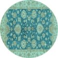 thumbnail image 1 of Ahgly Company Indoor Round Abstract Light Blue Modern Area Rugs, 5' Round, 1 of 4