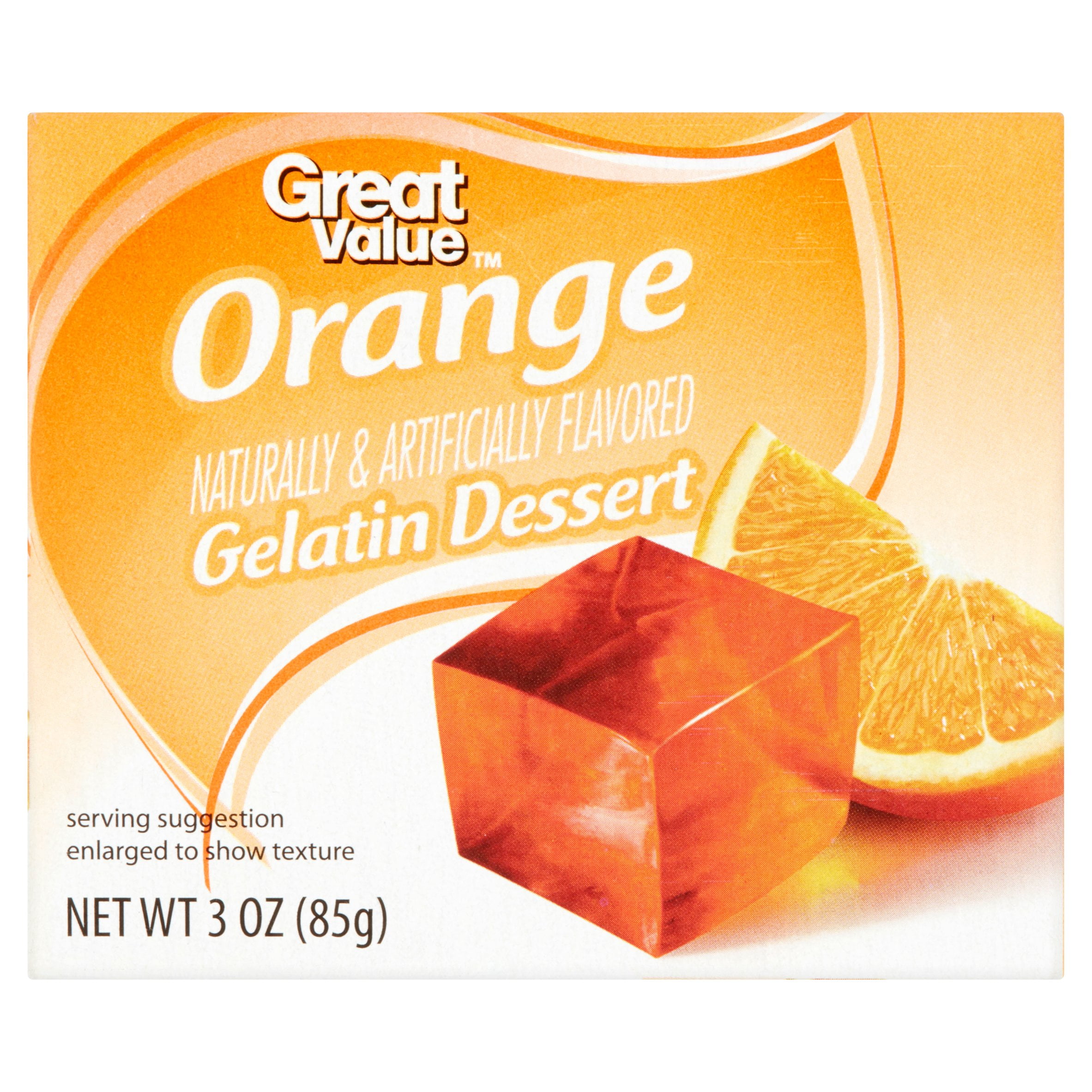 Great Value Orange Gelatin Dessert, 3 oz by Wal-Mart Stores, Inc.