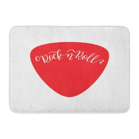 GODPOK Badge Abstract Rock and Roll Hand Lettering on Plectrum Audio Calligraphy Rug Doormat Bath Mat 23.6x15.7 inch