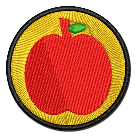 Apple Fruit Applique Multi-Color Embroidered Iron-On Patch - 2.5 Inch Small