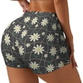 thumbnail image 2 of Kdxio Daisies Flowers Print Workout Shorts for Women Seamless Soft Smooth Gym Yoga Scrunch Active Shorts, 2 of 9