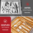 thumbnail image 4 of 9 Compartimentos Bandeja para Cubiertos Expandible de Bamb&uacute;,Organizador de cocina ajustable 100% de bamb&uacute; EcoFriendly,Bandeja de Madera para Caj&oacute;n,Multiusos para Almac, 4 of 7