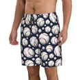 thumbnail image 2 of KLL Cute Basebal Men's Casual Summer Beach Shorts Hawaiian Shorts with Pockets-X-Large, 2 of 5