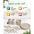 thumbnail image 6 of Wheat Straw Dinnerware Set - Cups, Plates and Bowls Sets for 4 with Reusable Cutlery Utensils - Unbreakable Wheatstraw Plastic Dinnerware Set with Fork Spoon Knife - Dishwasher Safe Camping Dishes Set, 6 of 7