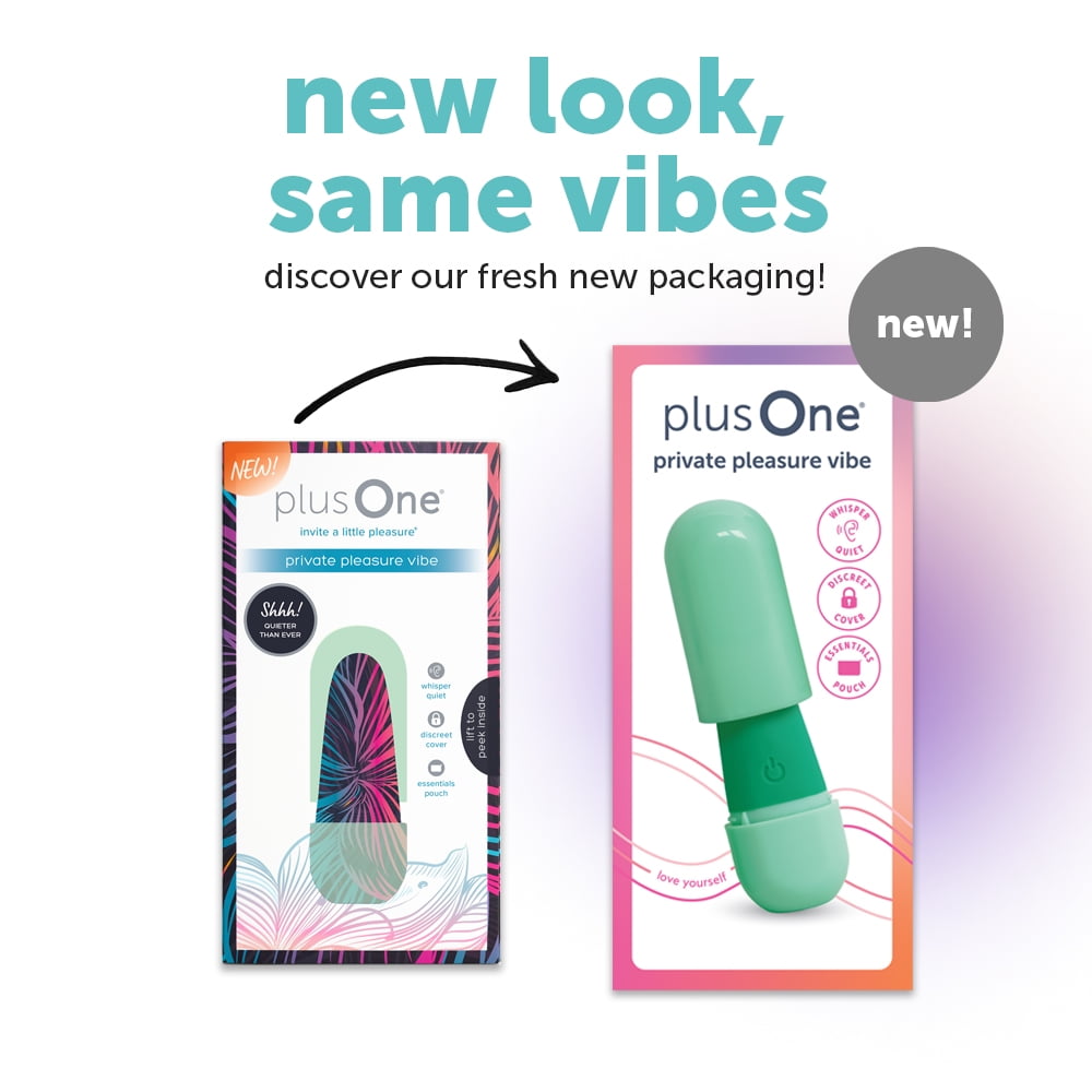 plusOne Private Pleasure Vibrator, Whisper-Quiet, Rechargeable