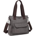 thumbnail image 1 of Bolso de mano de lona para mujer, bolso bandolera de hombro, bolso pequeño, bolsos de trabajo con asa superior y múltiples bolsillos, 1 of 7
