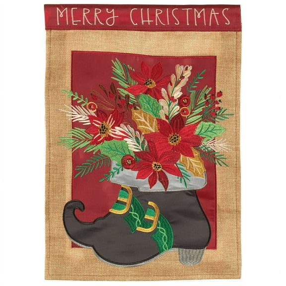 Magnolia Gardens M001644 29 x 42 in. Shaped Christmas Boots Garden Flag - Large