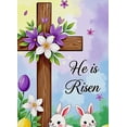 thumbnail image 3 of Watercolor Themed Easter Banner with Cross Bunnies Flowers and Eggs Backdrop Background for Easter Party Church Celebrations Religious Events and Spring Decorations, 3 of 7