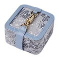 thumbnail image 1 of Estuche de viaje para joyas, caja de joyería portátil, estuche organizador de joyas cuadrado de cuero de PU, estuche de almacenamiento para colgantes, Azul, 1 of 10