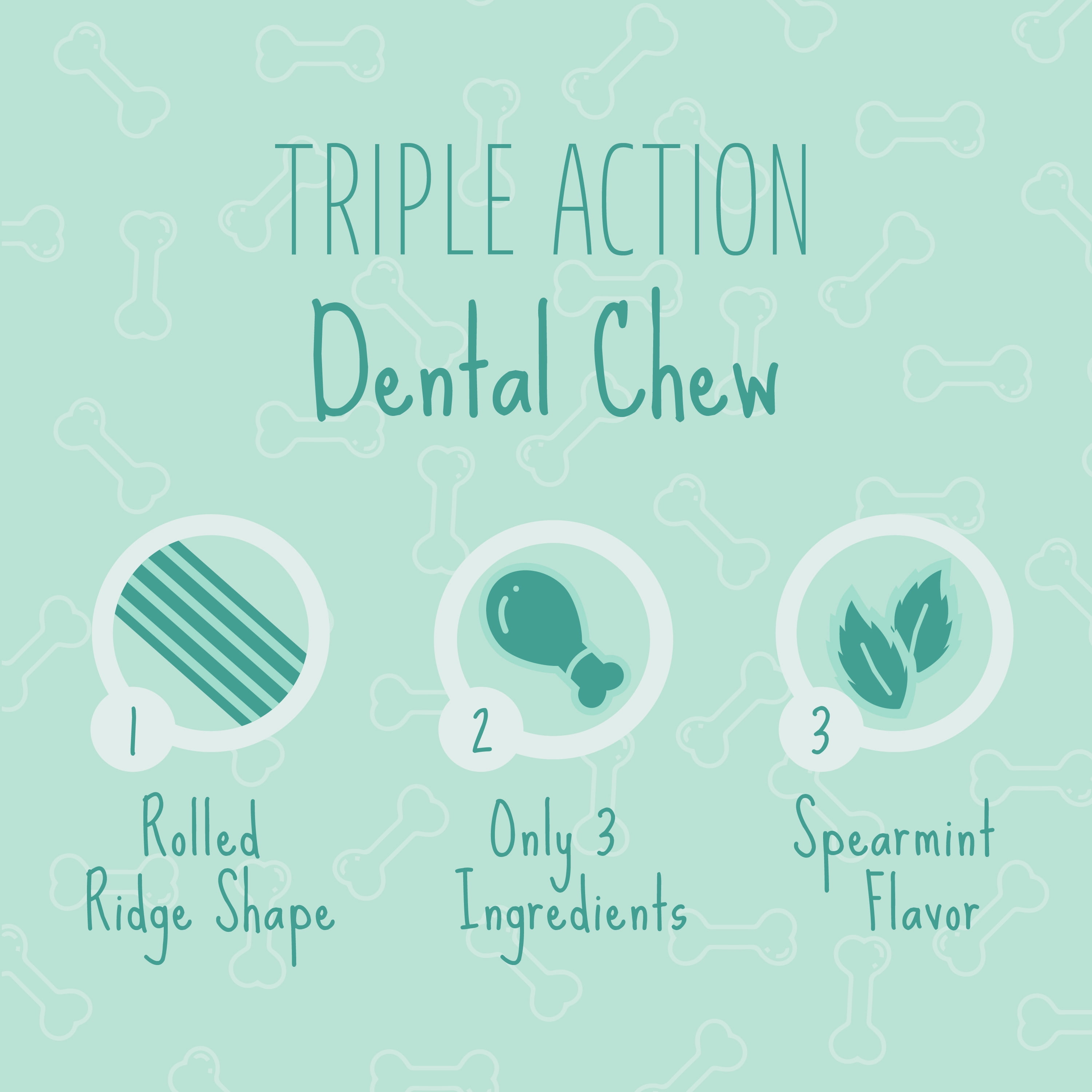Better Belly Triple Action Ridges Dental Chews Small Rolls, Highly Digestible Rawhide, 10 Count