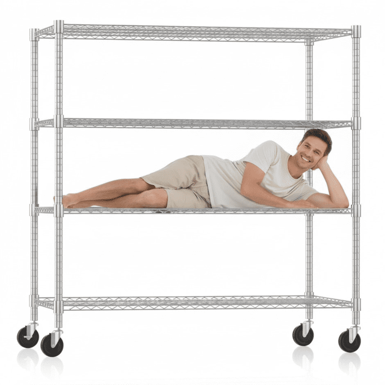 Legooin 4-Tier Metal Shelving with Wheels, 72"H photo 1