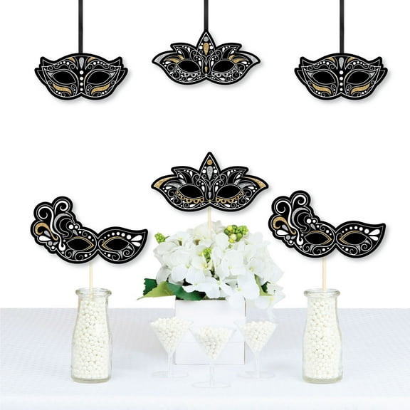 Big Dot of Happiness Masquerade - Decorations DIY Mask Party Essentials - Set of 20