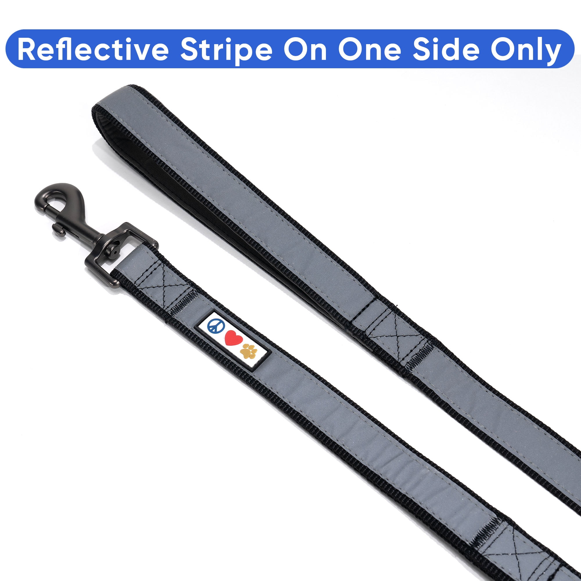 Pawtitas Double Handle Dog Leash Ideal for Medium and Large Dogs Training Dog Leash - Medium / Large - Black