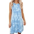 thumbnail image 3 of Sinhoon Boho Beach Sleeveless Swing Dresss For Lady Summer T Shirt Dresses Womens Summer Pullover Tie Dye Baggy T-Shirt Dress Tank Tops Sundress, 3 of 3