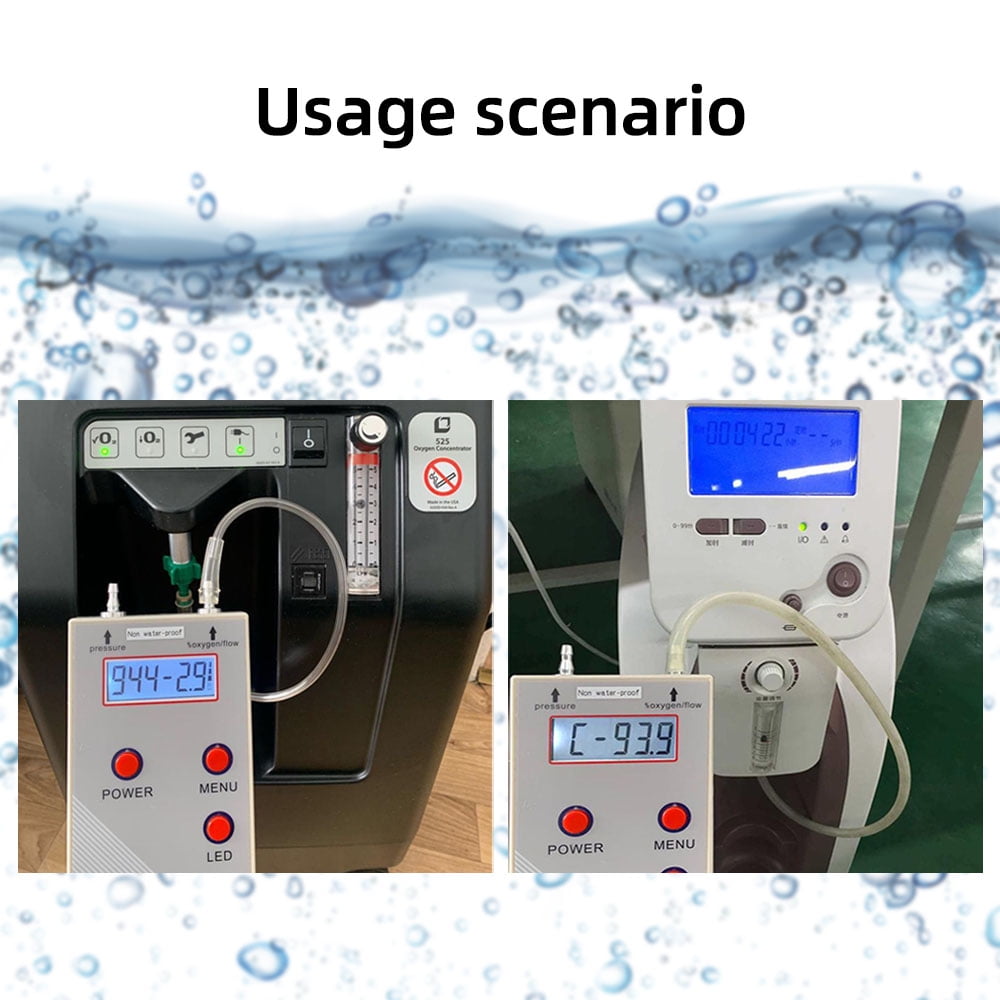 Oxygen Analyzer for Oxygen Concentrator Oxygen purity tester Oxygen Concentration Flow Pressure LCD Backlit