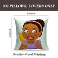 thumbnail image 2 of LALILO Throw Pillow Covers African Girl Woman African Black Cushion Cover 18" x 18", 2 Pack, 2 of 6