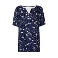 thumbnail image 5 of MaFYtyTPR Summer Printed Tops for Women Plus Size Fashion Short Sleeves Round Neck Casual Blouses Womens V-neck T-shirts Navy XXXL, 5 of 5