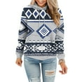 thumbnail image 3 of Aboser Ethnic Aztec Hoodies for Women Retro Geometric Graphic Sweatshirt with Pocket Western Tribal Hooded Shirts Loose Long Sleeve Hoodie, 3 of 7