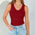 thumbnail image 2 of Diufon Ribbed Tank Tops for Women Summer Casual Sleeveless V Neck Knit Camisole Solid Color Basic Slim Tanks, 2 of 7