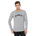 thumbnail image 3 of Daxton Retro Los Angeles Arch Font Long Sleeves TShirt Soft Medium Weight, 2Pk Black White Hgray Black, 1XL, 3 of 5